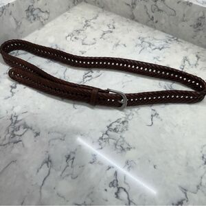 Brown Braided Leather Belt 44/110 jeans size 38
